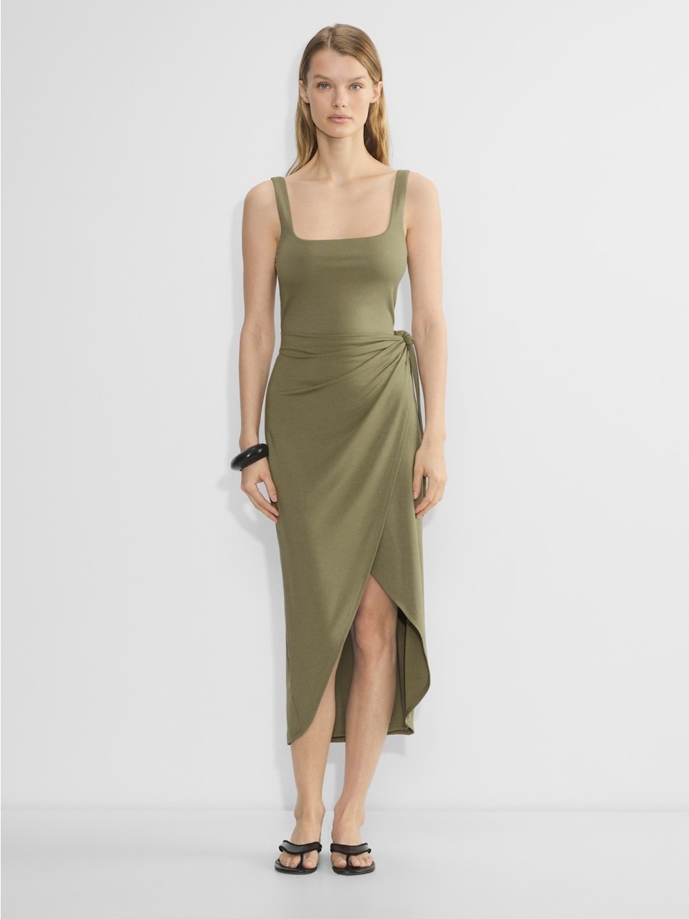 Aritzia - Saturn Midi Dress - Sun-dried Olive - M